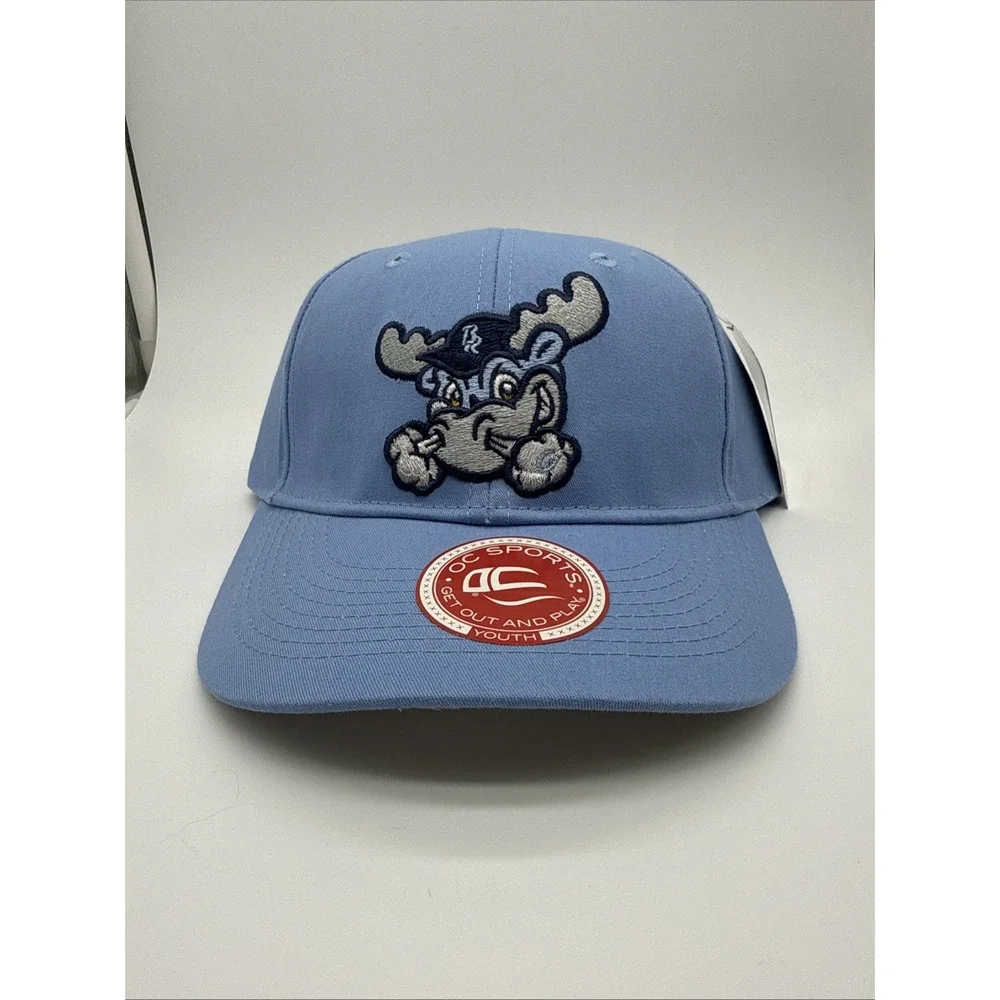OC Sports Wilmington Blue Rocks Youth Baseball Cap Light Blue Moose Logo Hat